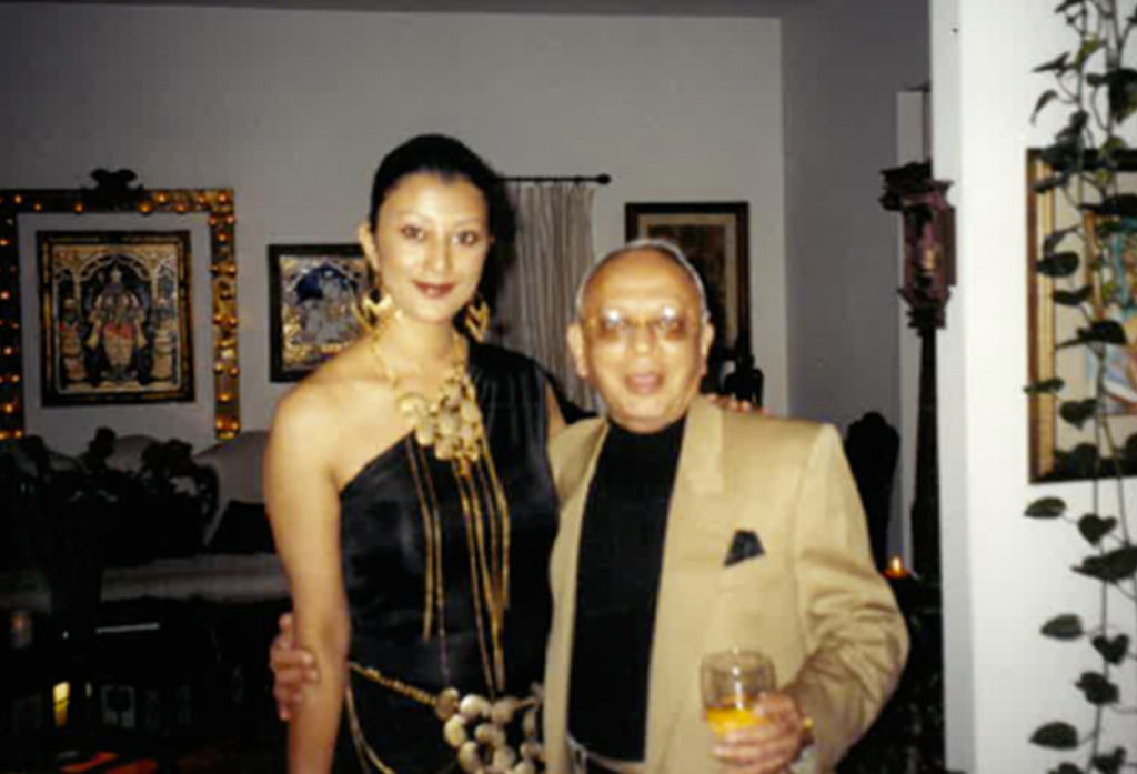At the Rubin Museum Chairman's Ball with Aria Das - model turned monk Aria Drolma