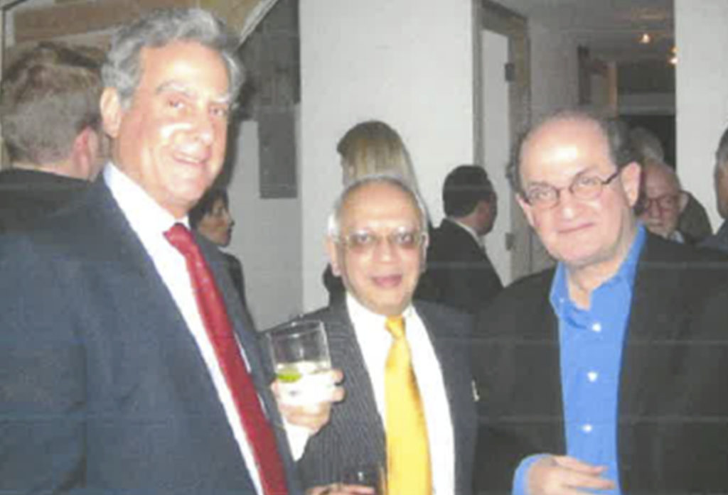 With Salman Rushdie at the opening of his play Midnight's Children in NY. Also one of my all time favorite books