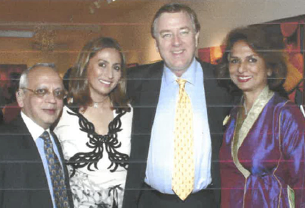 A known Indophile Senator Larry Pressler at my NY home with Bina Ramani and Meera Gandhi