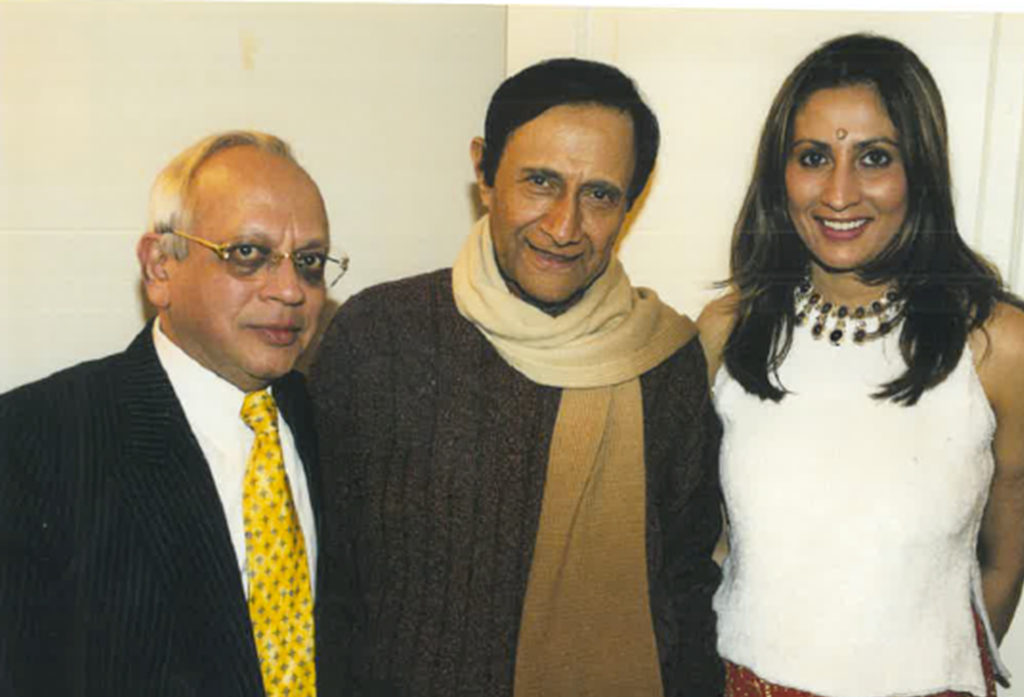 Dev Anand at my NY home with Meera Gandhi - Dev Anand was the chief guest at the Diwali event in Times Square