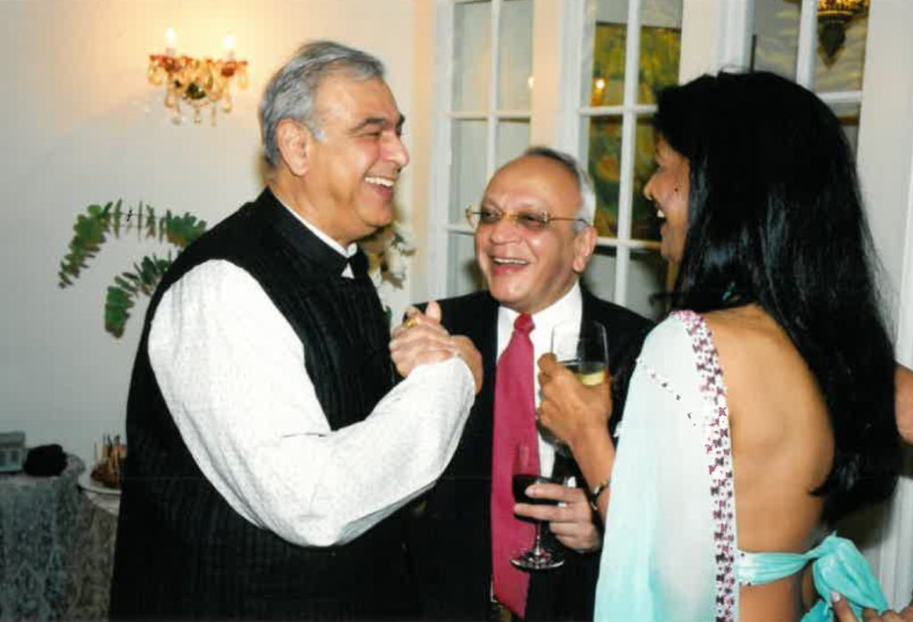 Entertaining Ismail Merchant at my NY home. Have seen all his pictures at opening nights. Anu Vivek enjoying the joke